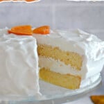pinnable image for orange creamsicle cake recipe