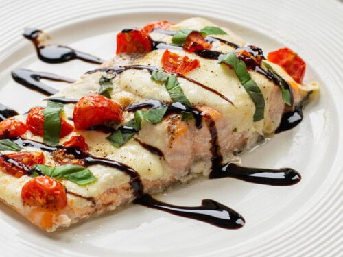 Salmon Caprese with Balsamic Glaze - Cooking with Mamma C