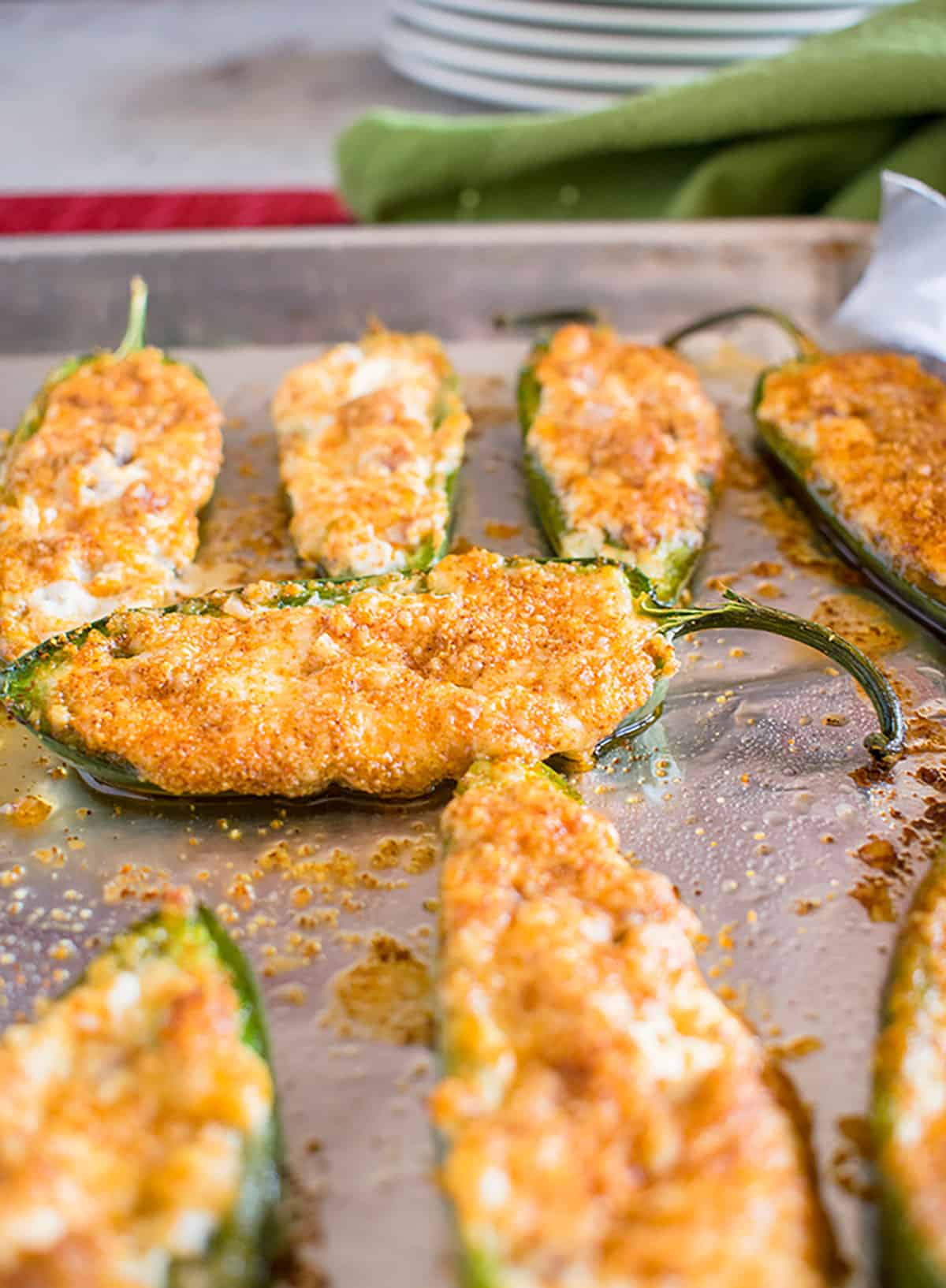 pan of stuffed jalapeño poppers