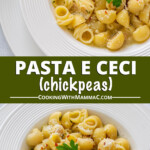 pinnable image for pasta e ceci (pasta with chickpeas)