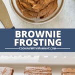 pinnable image for brownie frosting recipe