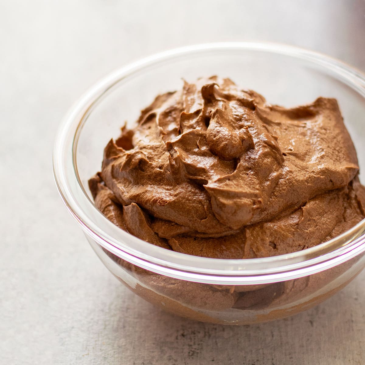 bowl of homemade chocolate frosting
