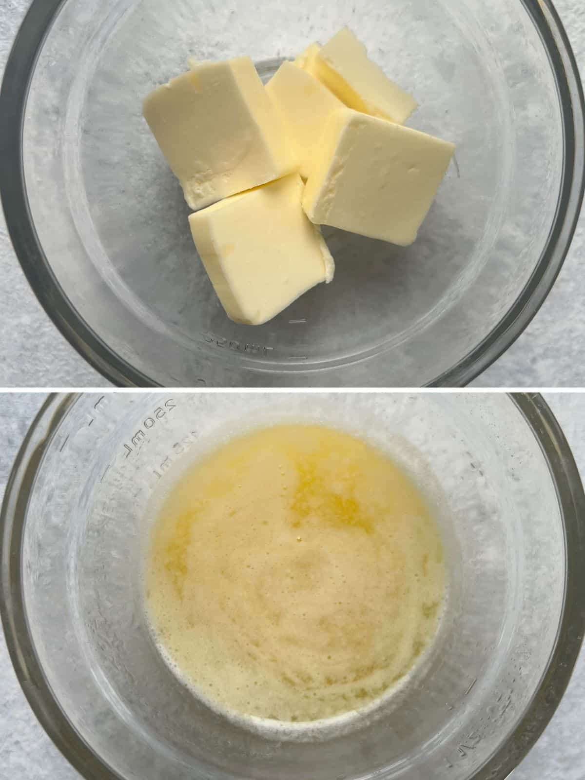 butter melted and mixed with lemon juice